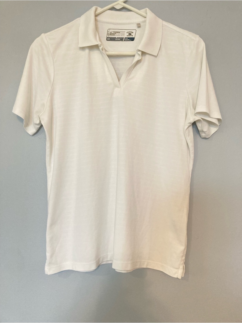 Cutter & Buck White Short Sleeve Polo Top sz M